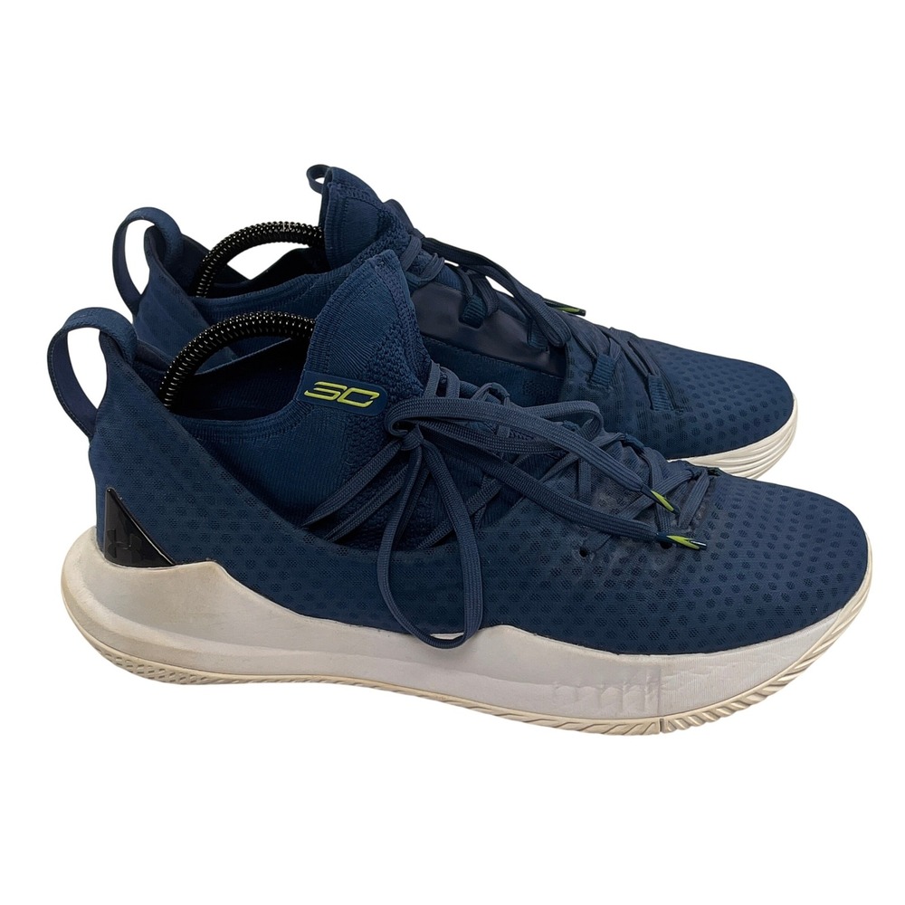 Under Armour SC Curry 5 Mens‎ 10 Navy Blue Basketball Shoes Sneakers